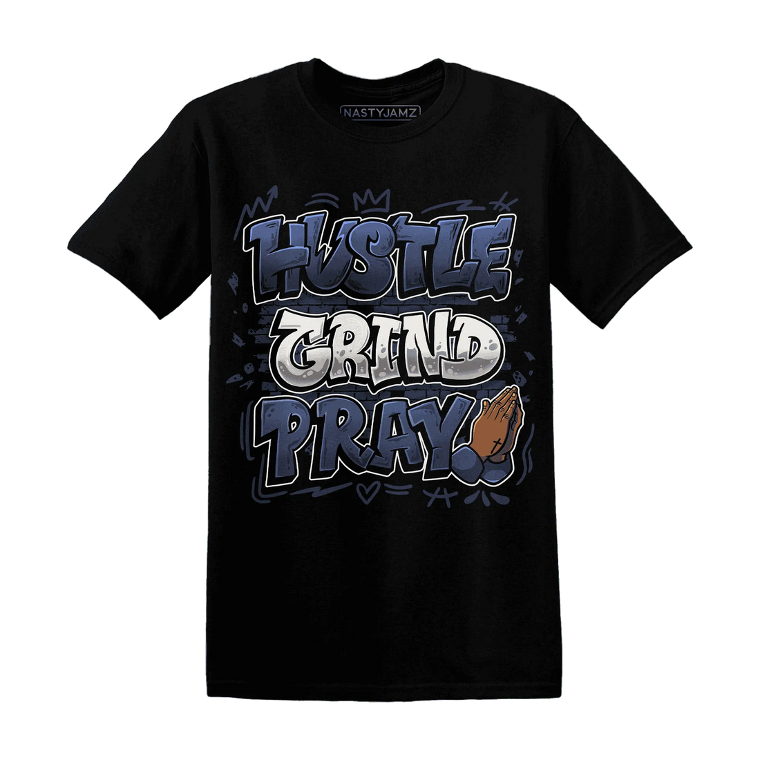 Low-Diffused-Blue-11s-T-Shirt-Match-Hustle-Grind-Pray