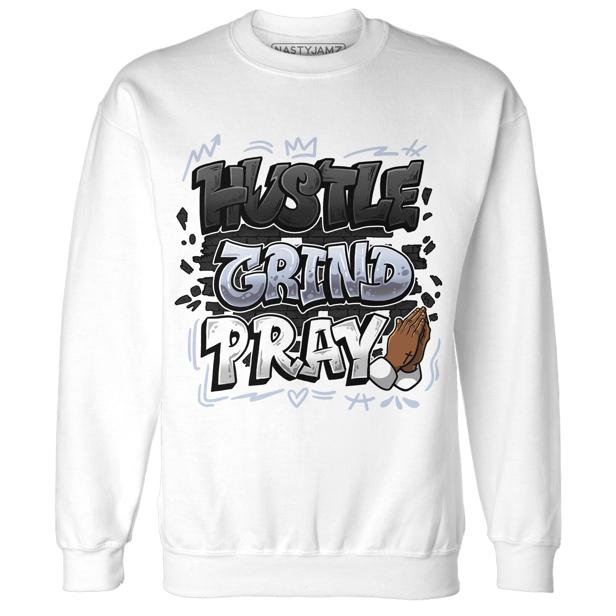 Low Space Jamz 11s Sweatshirt Match Hustle Grind Pray - NastyJamz