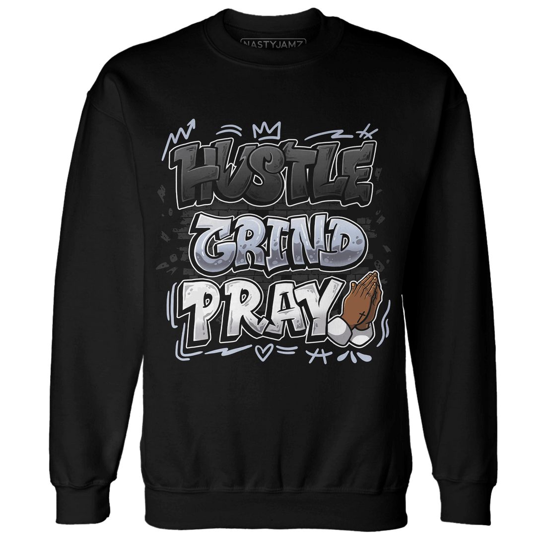 Low Space Jamz 11s Sweatshirt Match Hustle Grind Pray - NastyJamz