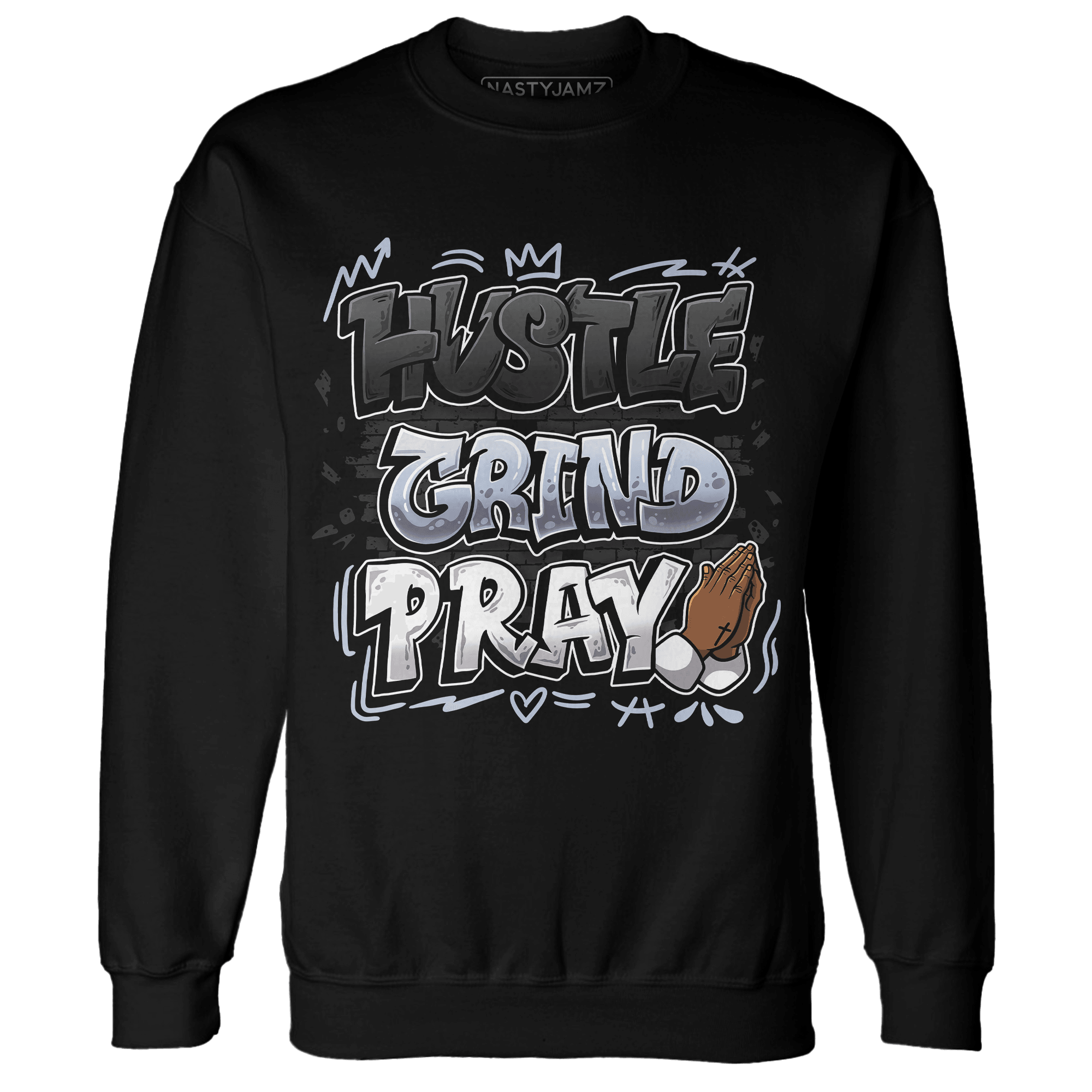 Low Space Jamz 11s Sweatshirt Match Hustle Grind Pray - NastyJamz