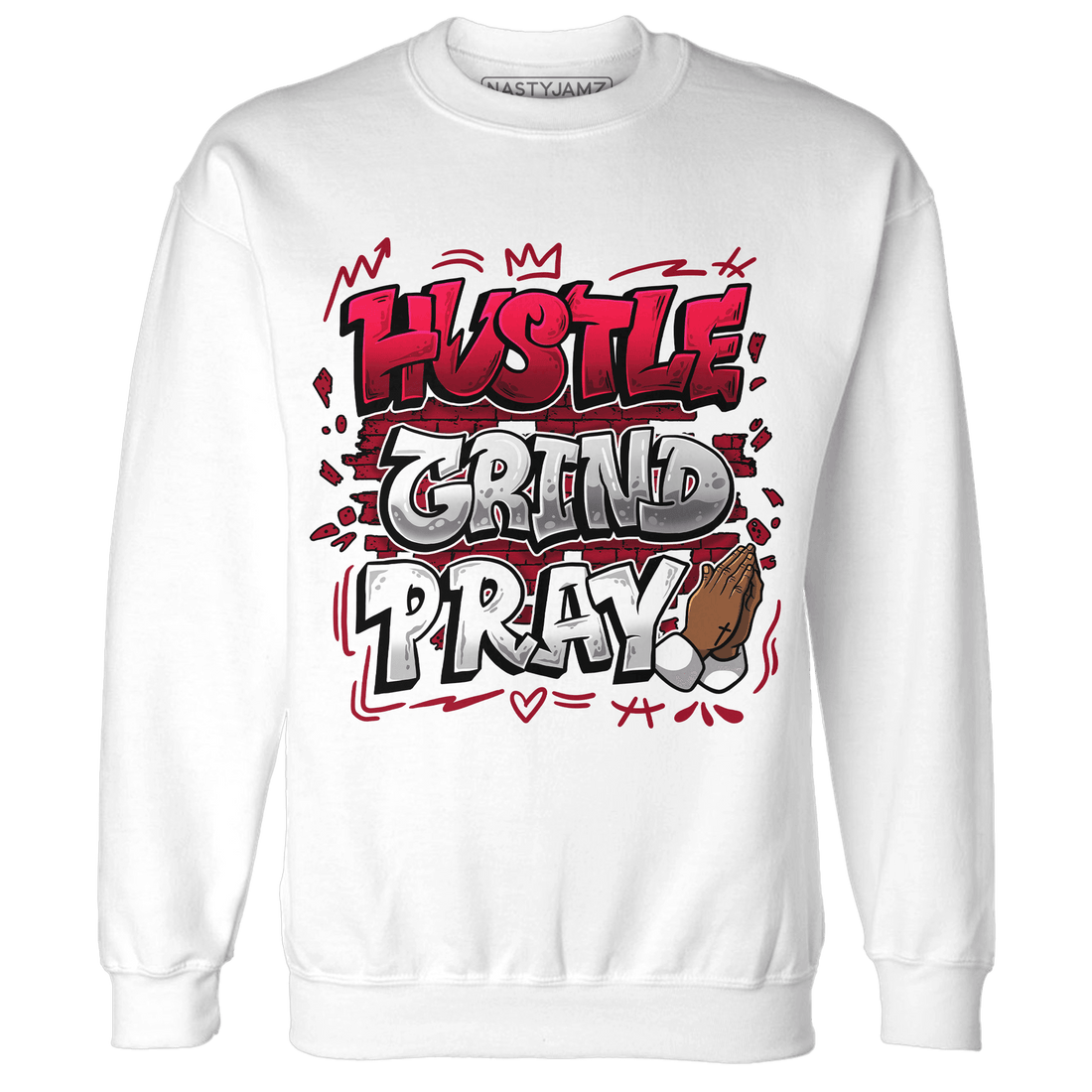 Retro Red Taxi 12s Sweatshirt Match Hustle Grind Pray - NastyJamz