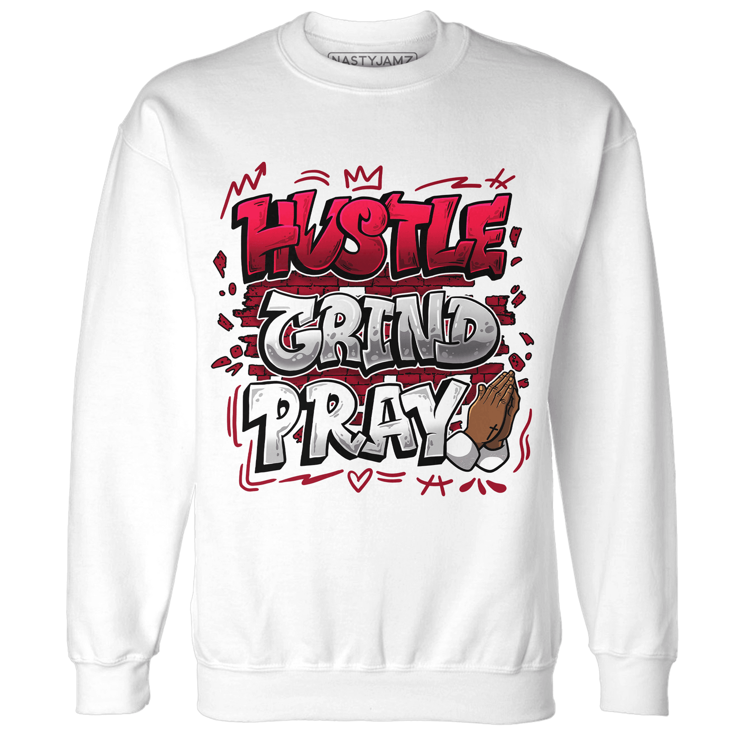 Retro Red Taxi 12s Sweatshirt Match Hustle Grind Pray - NastyJamz