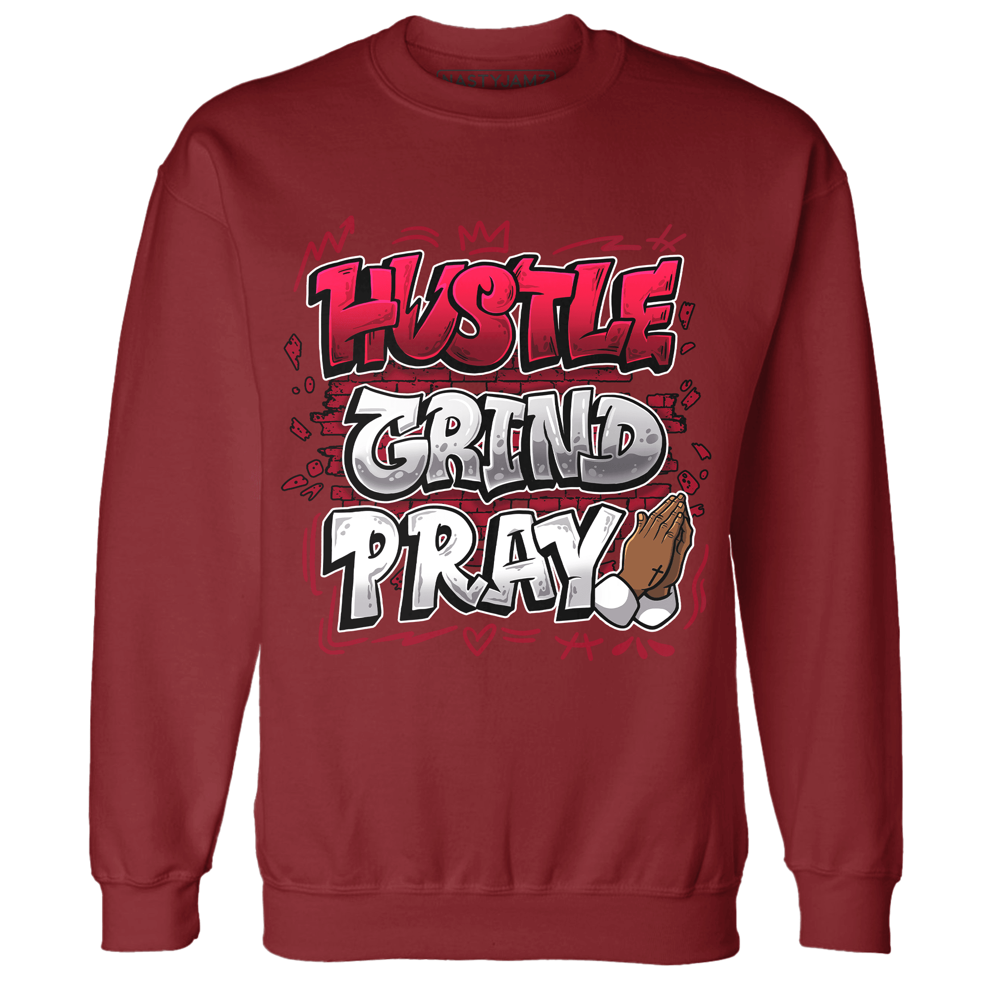 Retro Red Taxi 12s Sweatshirt Match Hustle Grind Pray - NastyJamz