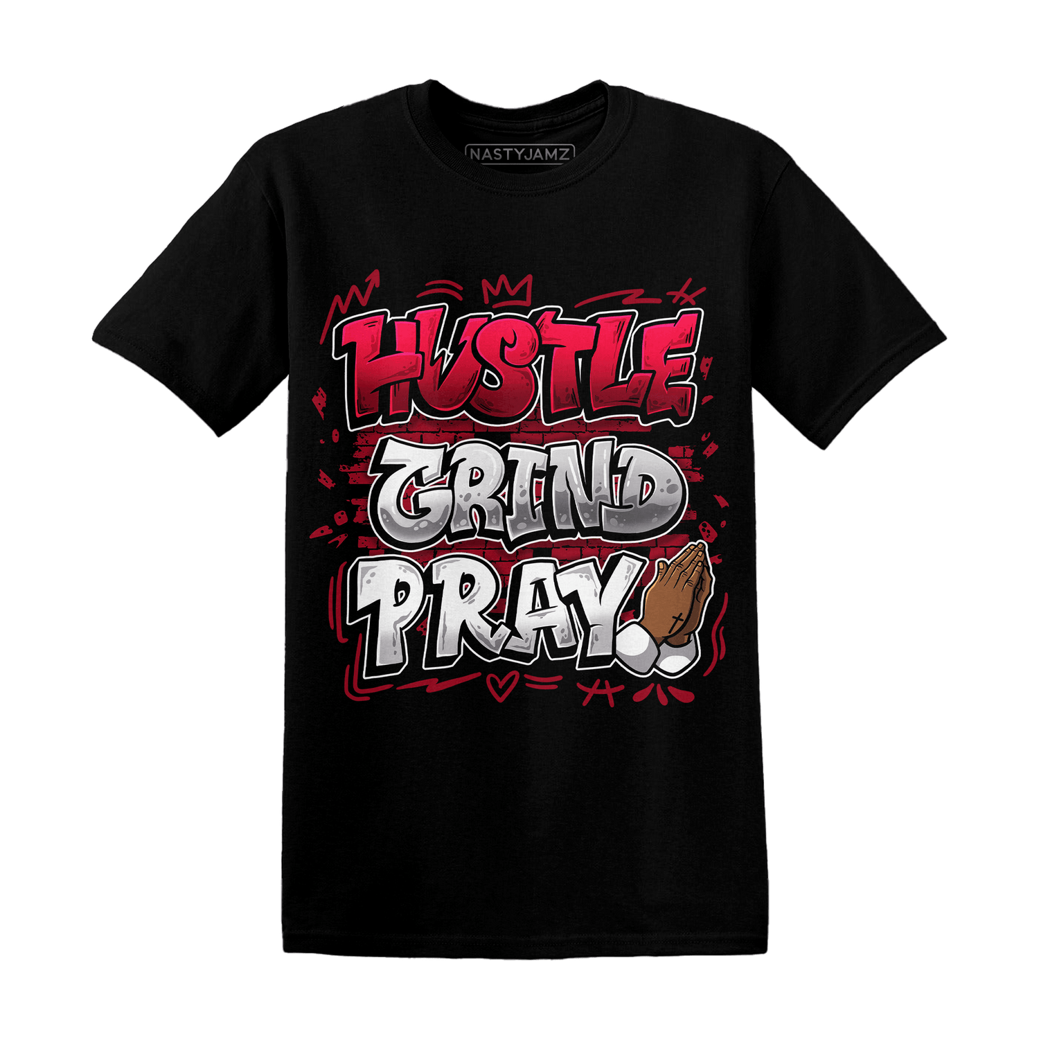 Retro Red Taxi 12s T Shirt Match Hustle Grind Pray - NastyJamz