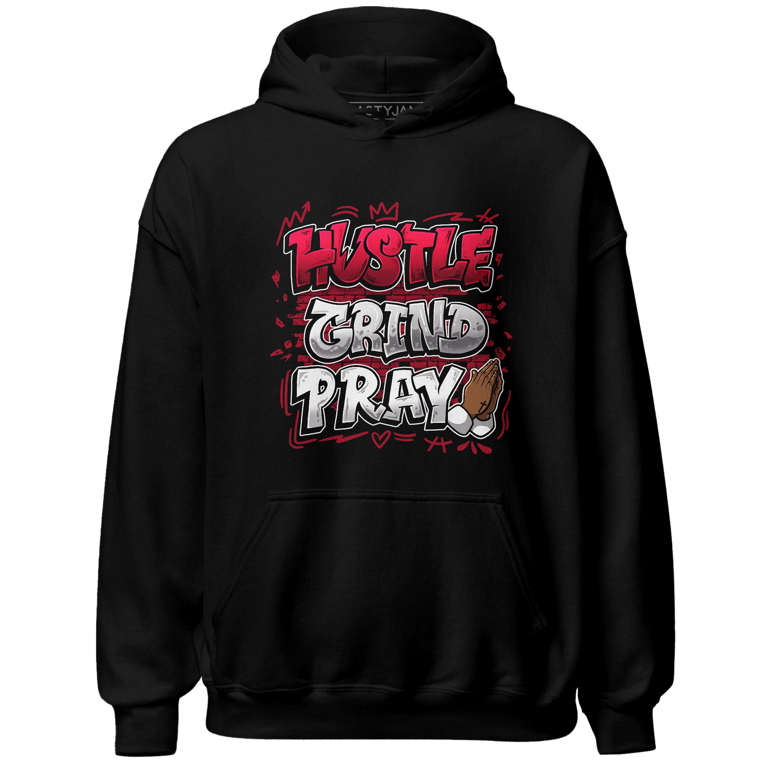 Retro Red Taxi 12s Hoodie Match Hustle Grind Pray - NastyJamz
