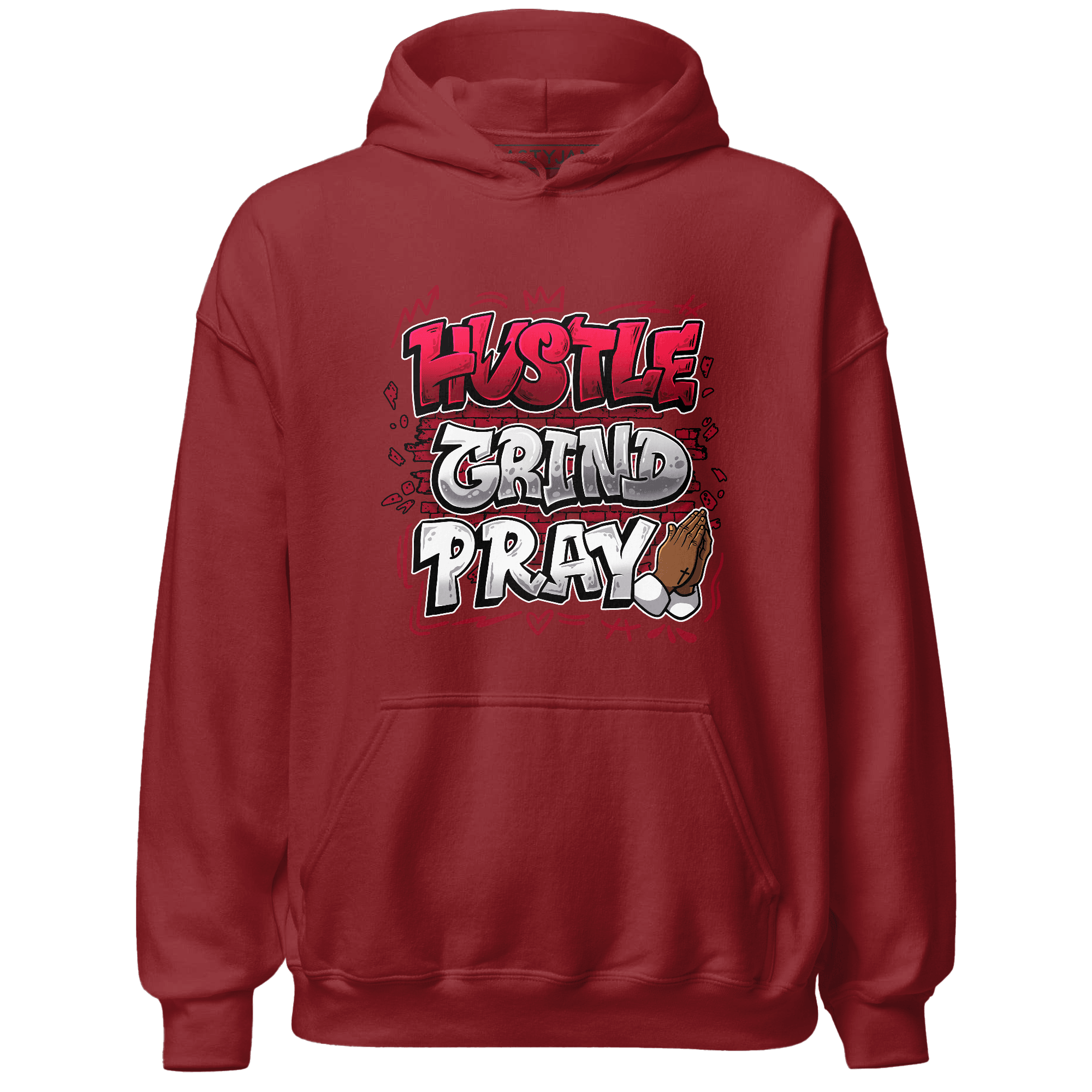 Retro Red Taxi 12s Hoodie Match Hustle Grind Pray - NastyJamz