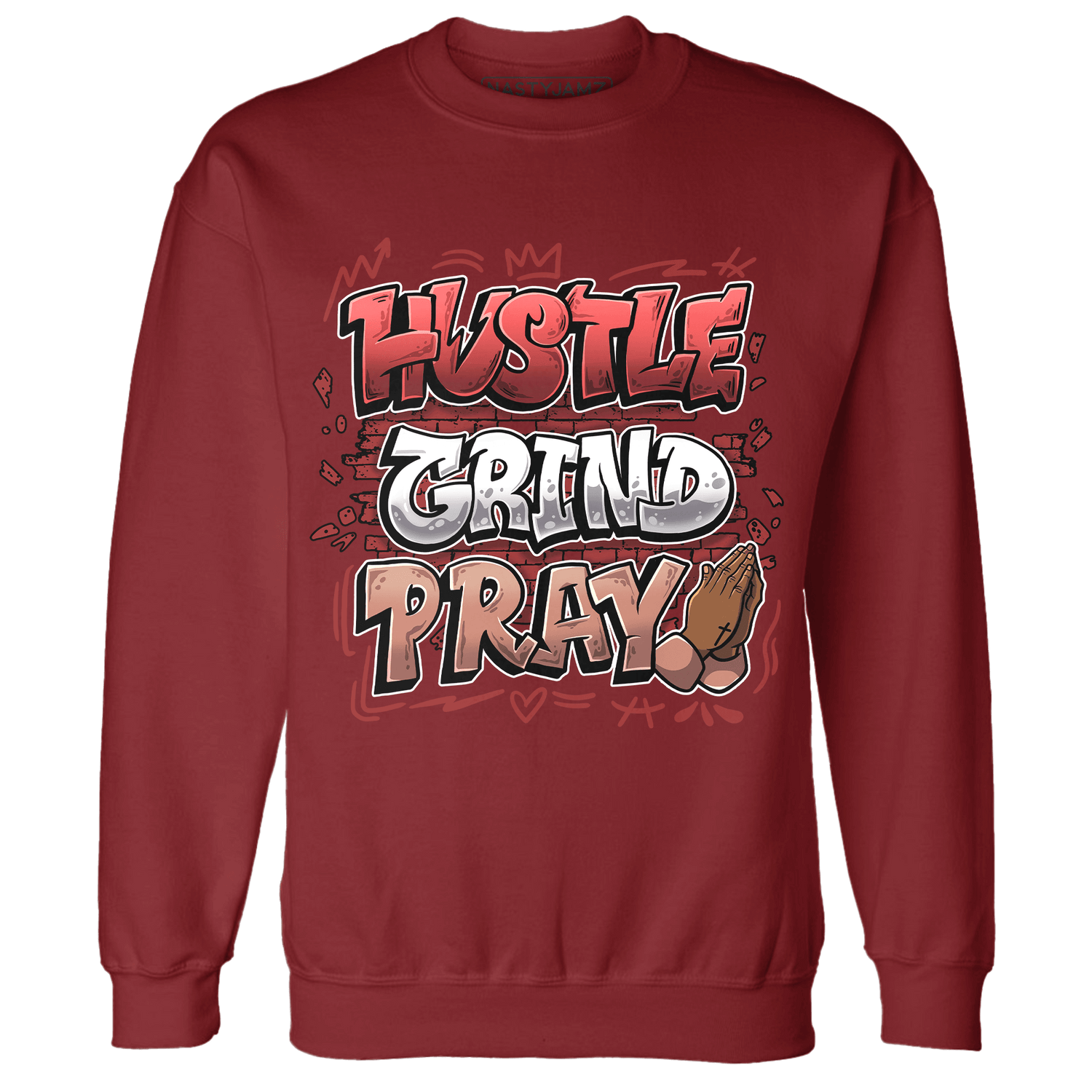 Dune Red 13s Sweatshirt Match Hustle Grind Pray - NastyJamz