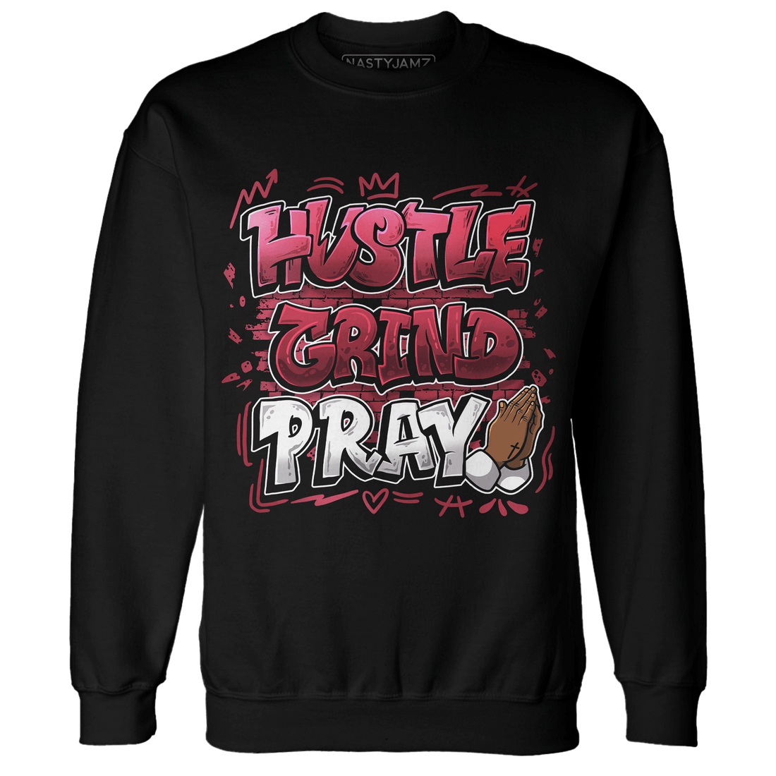 High 85 Metallic Burgundy 1s Sweatshirt Match Hustle Grind Pray - NastyJamz