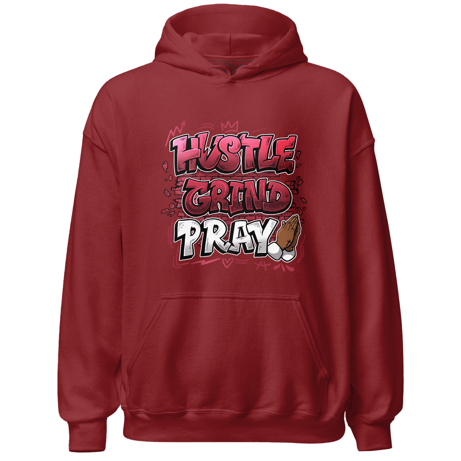 High 85 Metallic Burgundy 1s Hoodie Match Hustle Grind Pray - NastyJamz