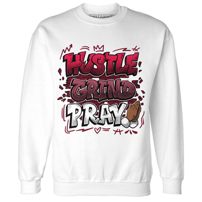 High White Team Red 1s Sweatshirt Match Hustle Grind Pray - NastyJamz