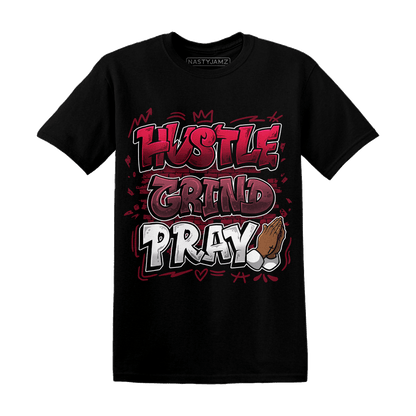 High White Team Red 1s T Shirt Match Hustle Grind Pray - NastyJamz