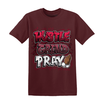 High White Team Red 1s T Shirt Match Hustle Grind Pray - NastyJamz