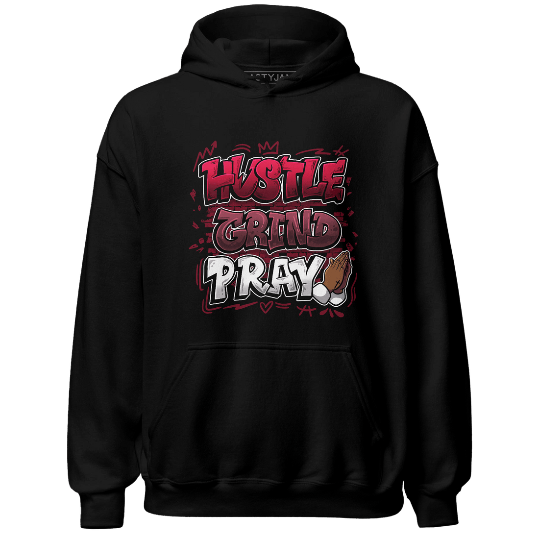 High White Team Red 1s Hoodie Match Hustle Grind Pray - NastyJamz