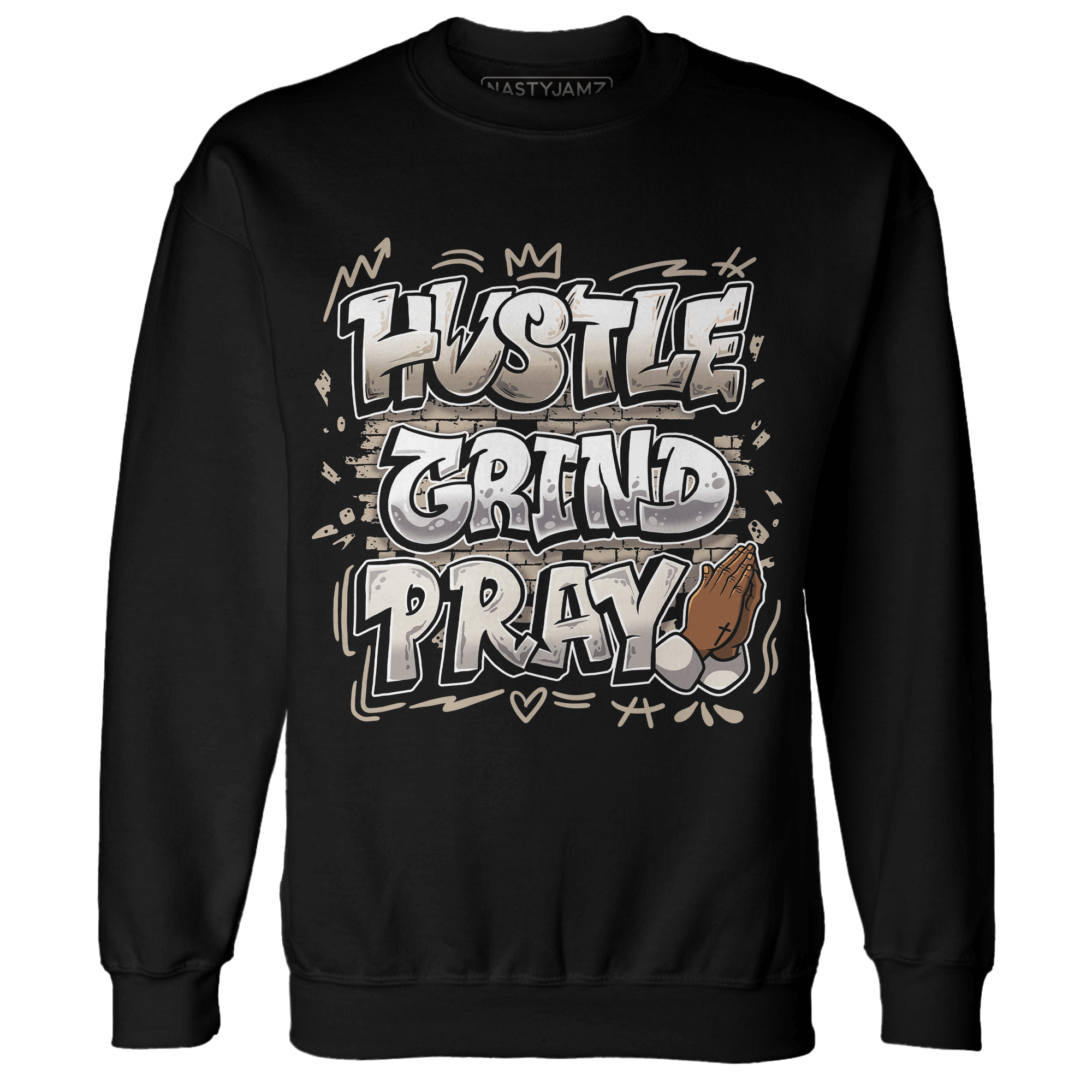 Latte 1s Sweatshirt Match Hustle Grind Pray - NastyJamz