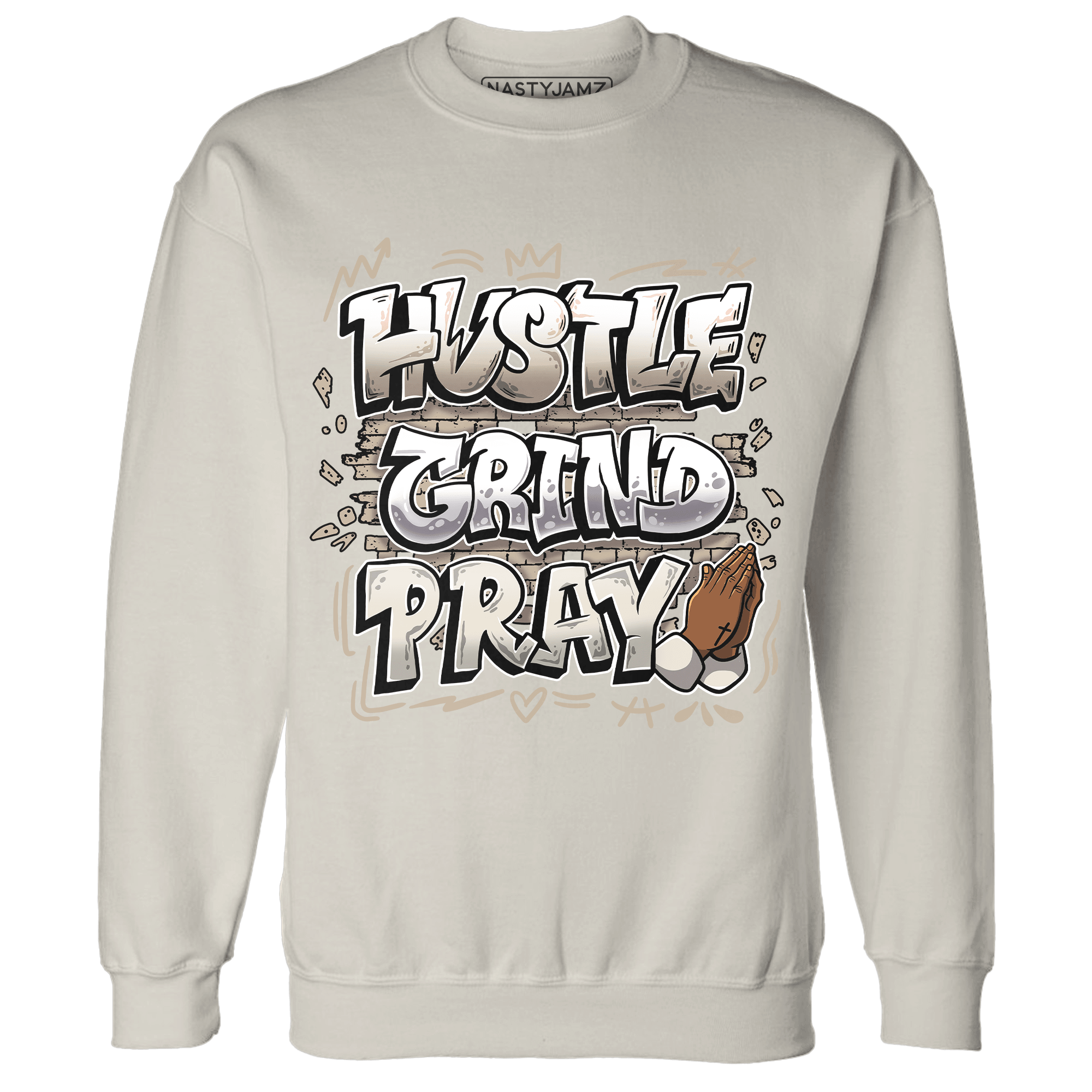 Latte 1s Sweatshirt Match Hustle Grind Pray - NastyJamz