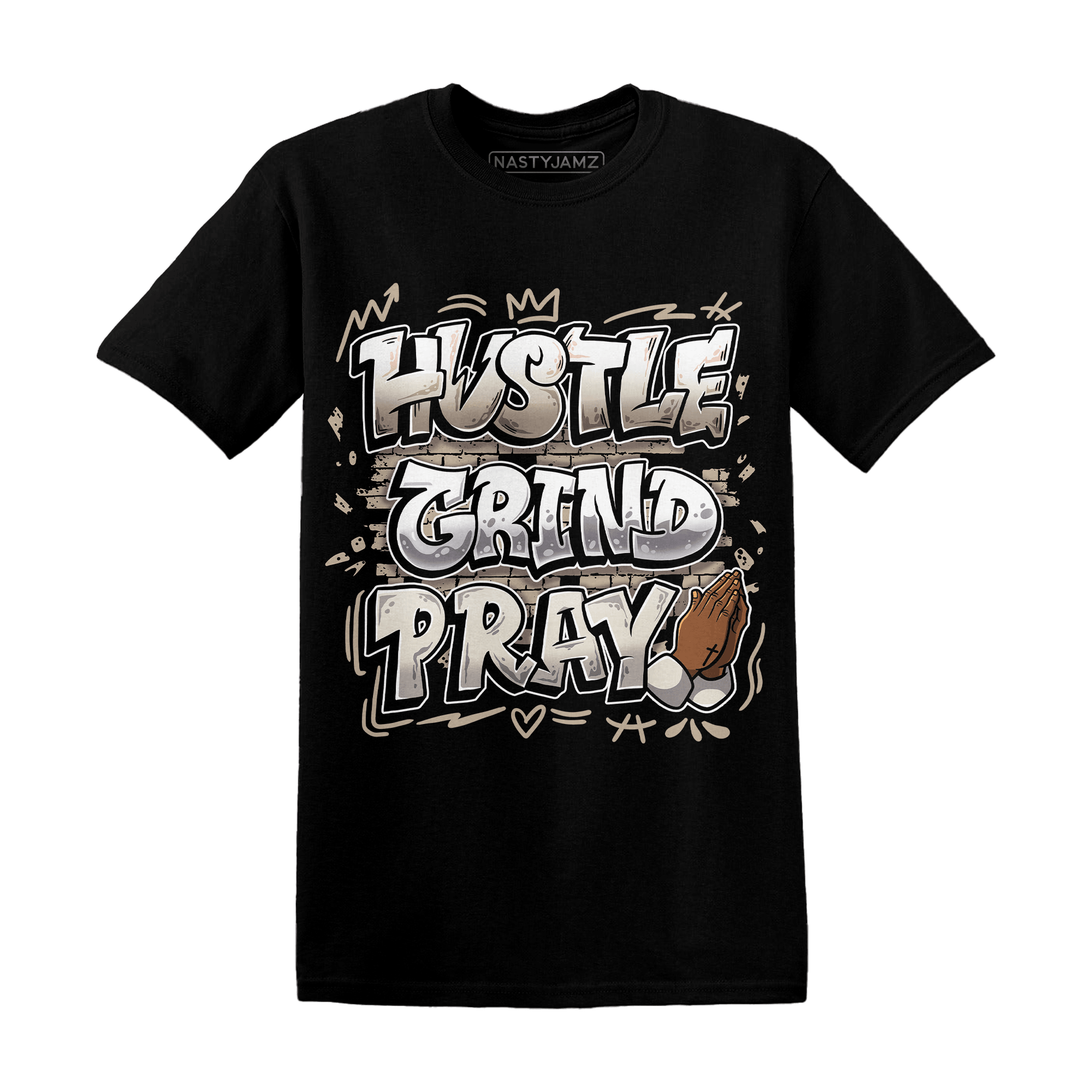 Latte 1s T Shirt Match Hustle Grind Pray - NastyJamz