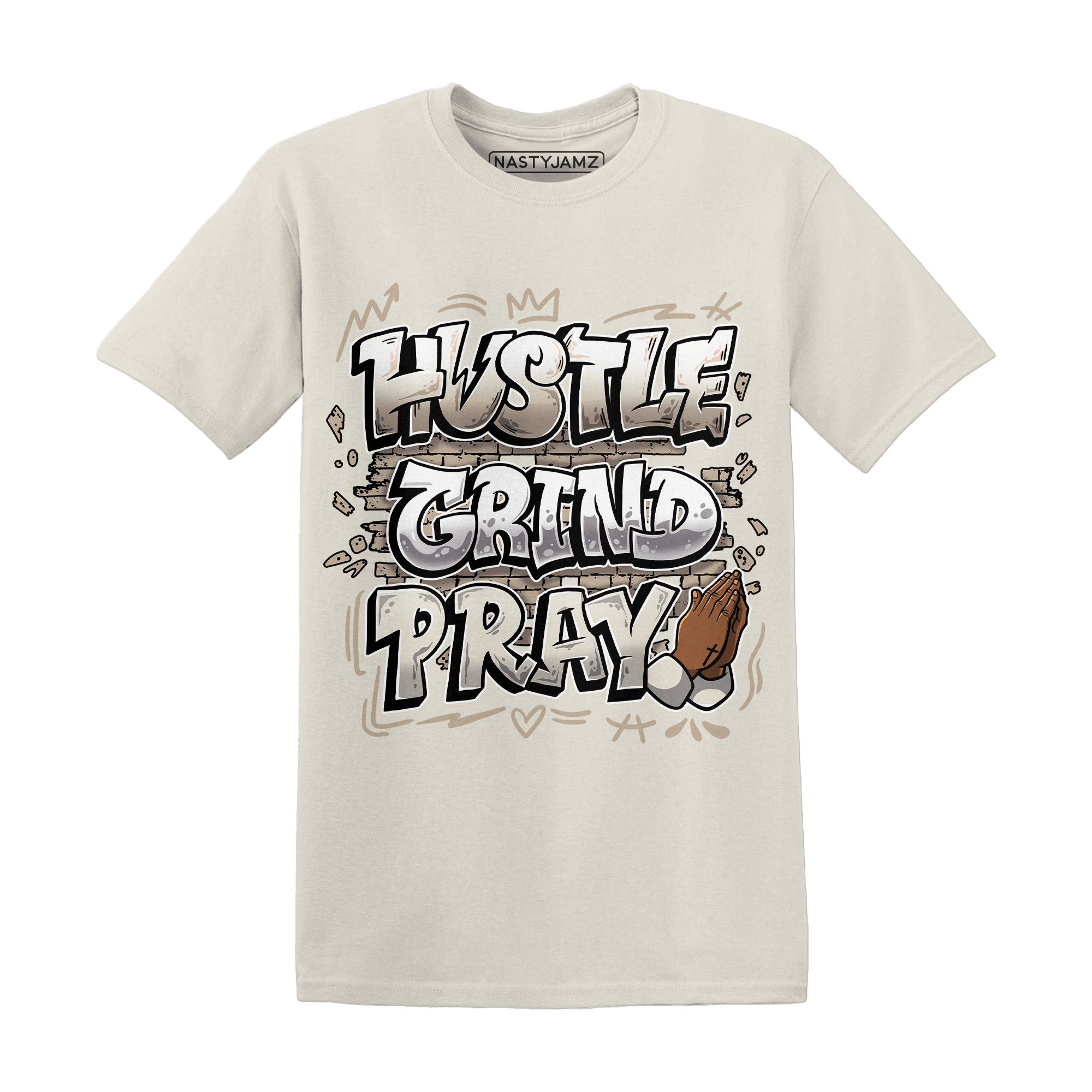 Latte 1s T Shirt Match Hustle Grind Pray - NastyJamz