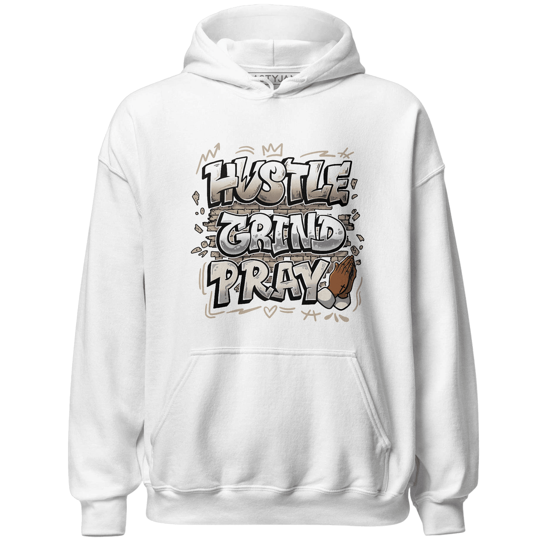 Latte 1s Hoodie Match Hustle Grind Pray - NastyJamz