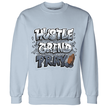 Mid Diffused Blue Grey 1s Sweatshirt Match Hustle Grind Pray - NastyJamz