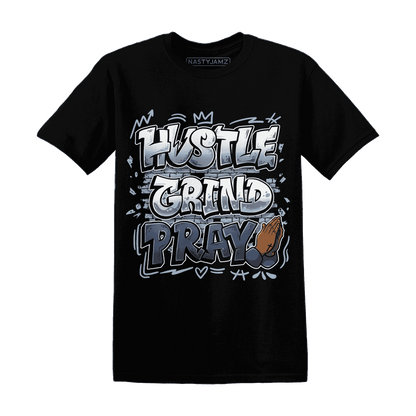 Mid Diffused Blue Grey 1s T Shirt Match Hustle Grind Pray - NastyJamz