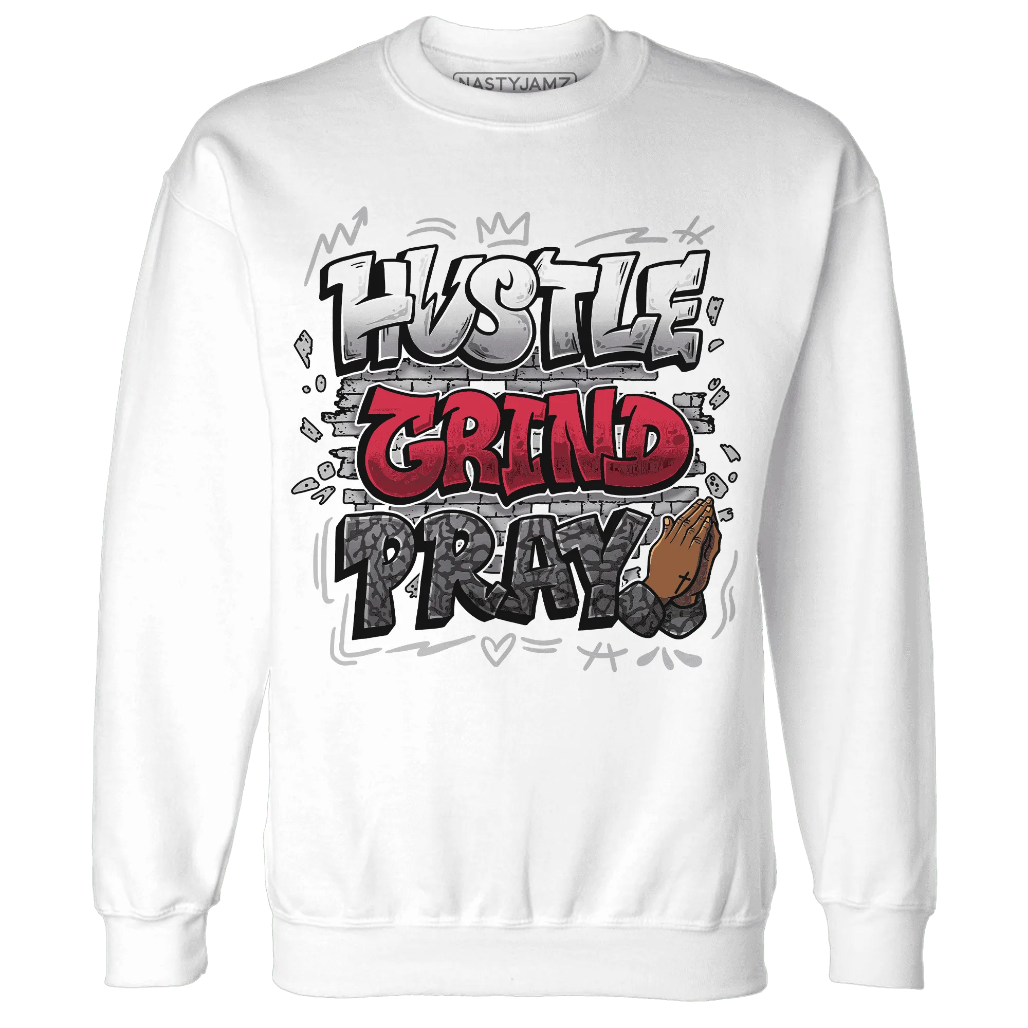 Cement-Grey-3s-Sweatshirt-Match-Hustle-Grind-Pray
