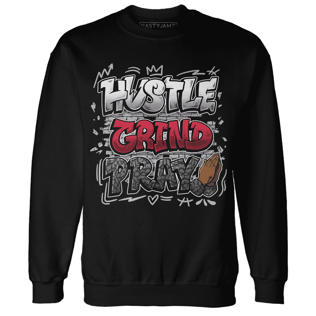 Cement-Grey-3s-Sweatshirt-Match-Hustle-Grind-Pray