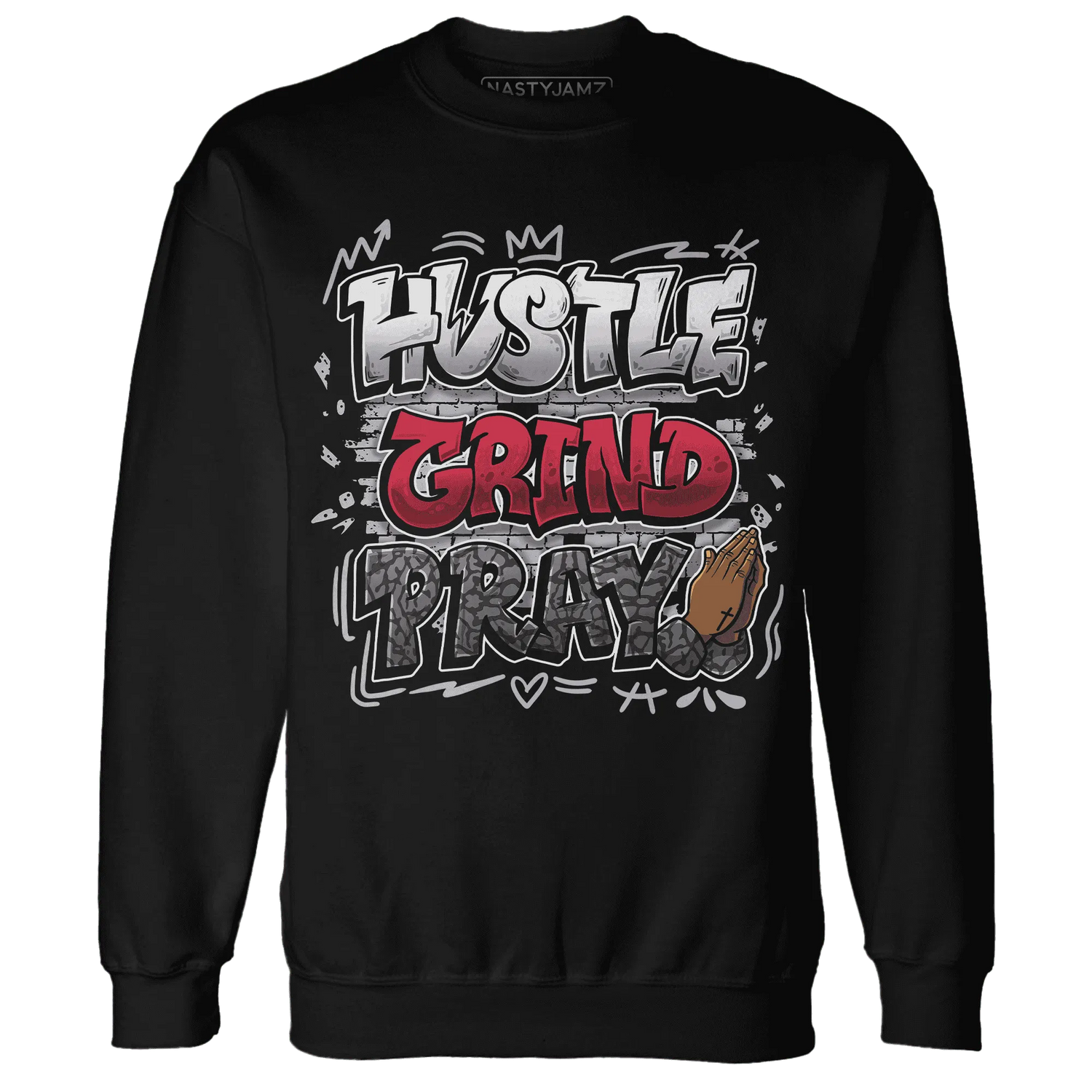 Cement-Grey-3s-Sweatshirt-Match-Hustle-Grind-Pray