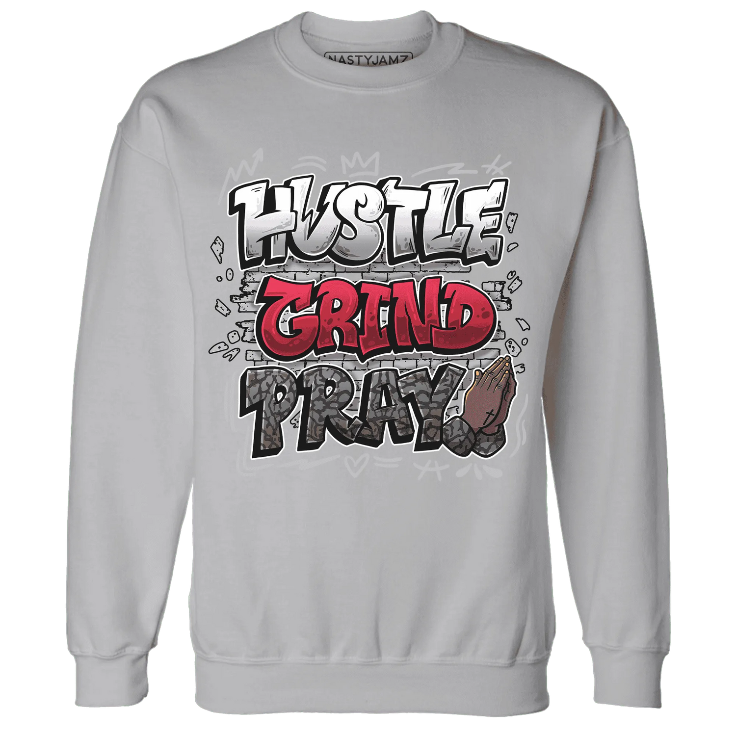 Cement-Grey-3s-Sweatshirt-Match-Hustle-Grind-Pray