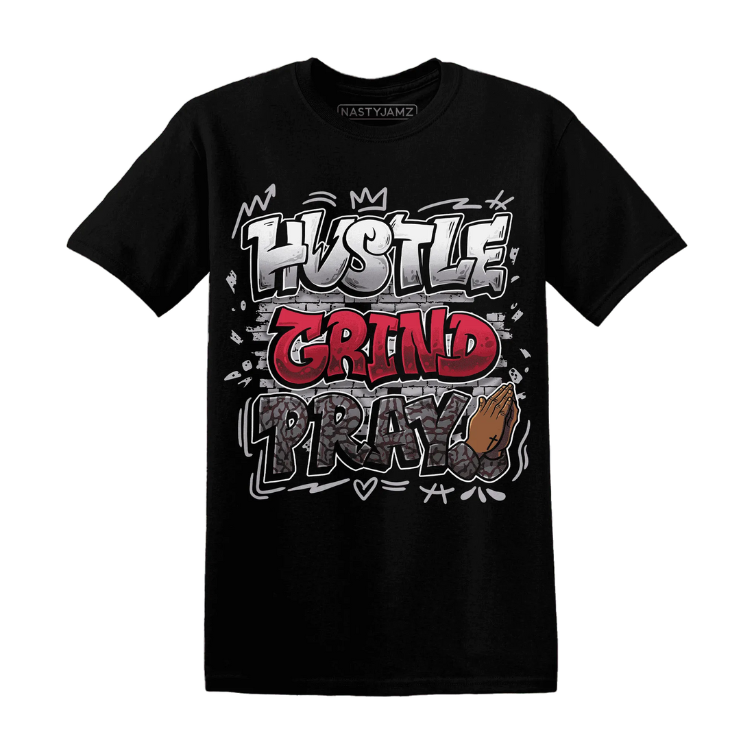Cement-Grey-3s-T-Shirt-Match-Hustle-Grind-Pray