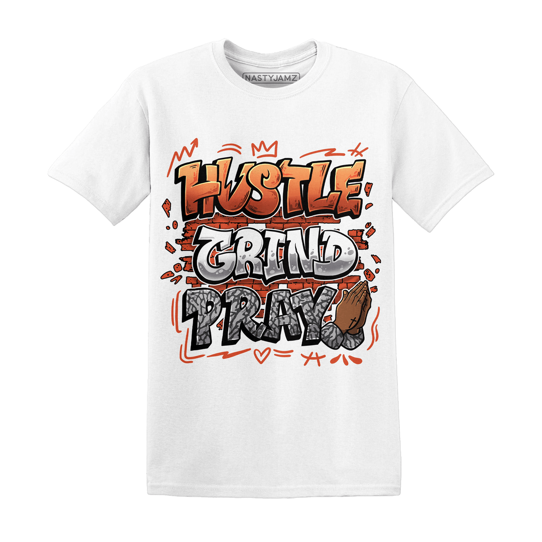 Georgia Peach 3s T Shirt Match Hustle Grind Pray - NastyJamz