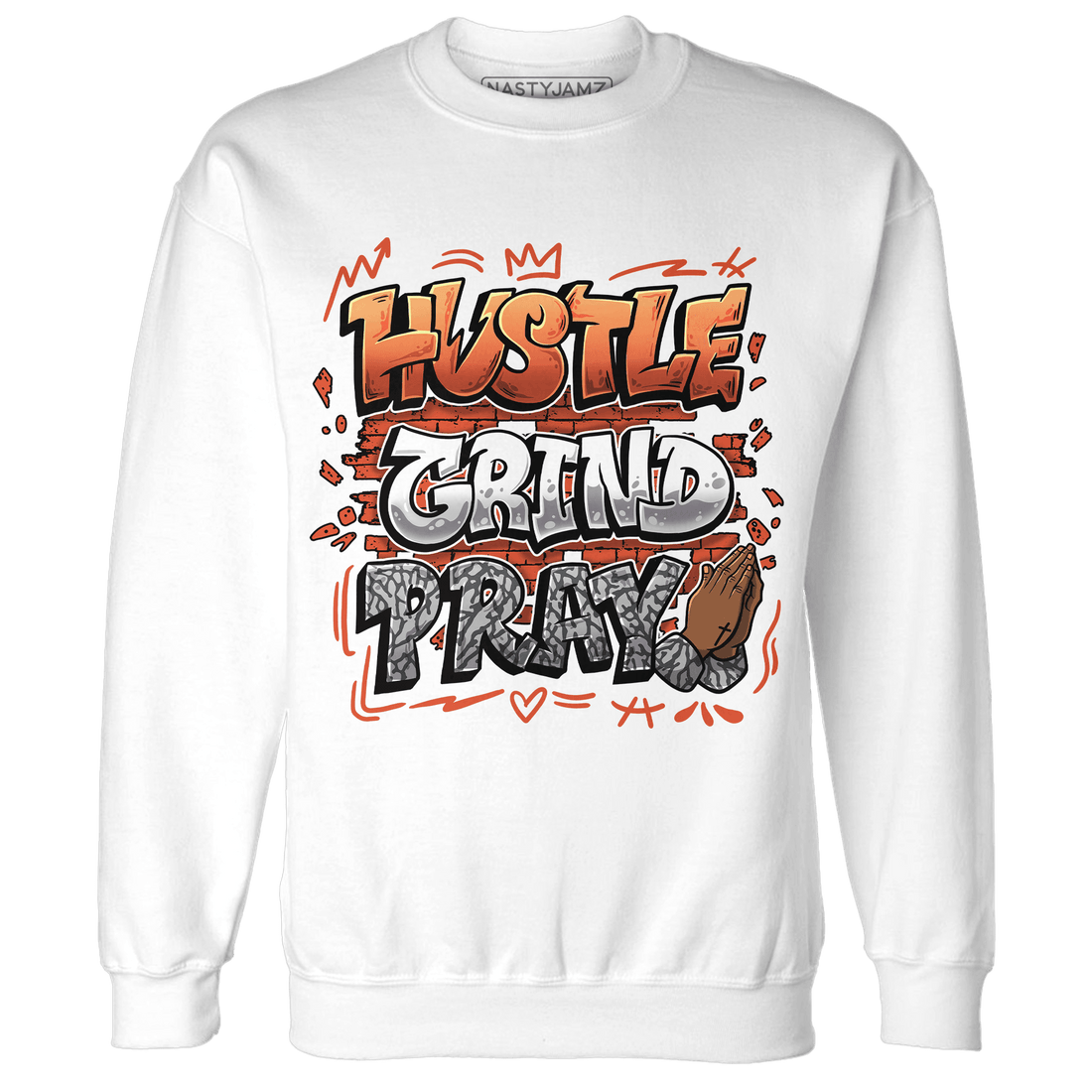 Georgia Peach 3s Sweatshirt Match Hustle Grind Pray - NastyJamz