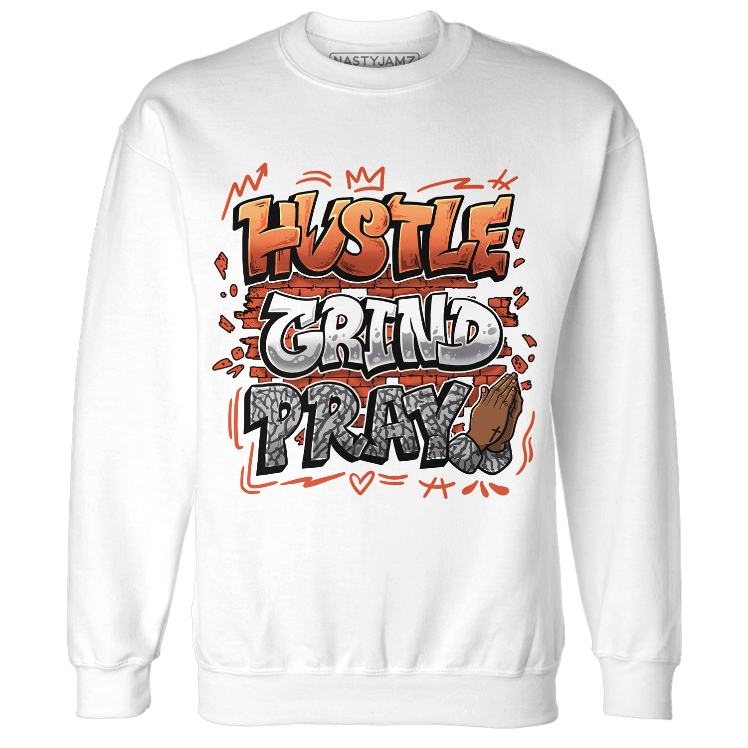 Georgia Peach 3s Sweatshirt Match Hustle Grind Pray - NastyJamz
