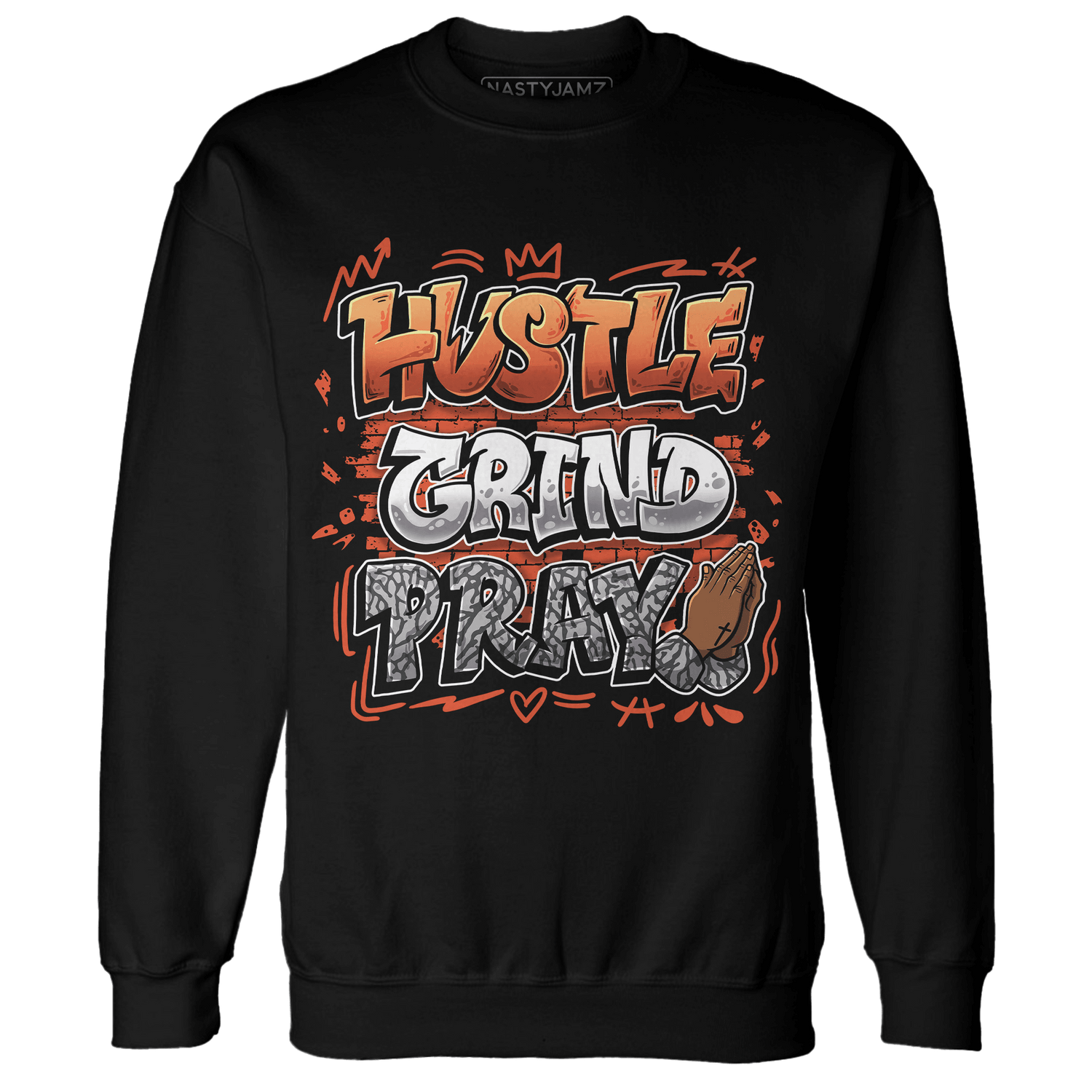 Georgia Peach 3s Sweatshirt Match Hustle Grind Pray - NastyJamz