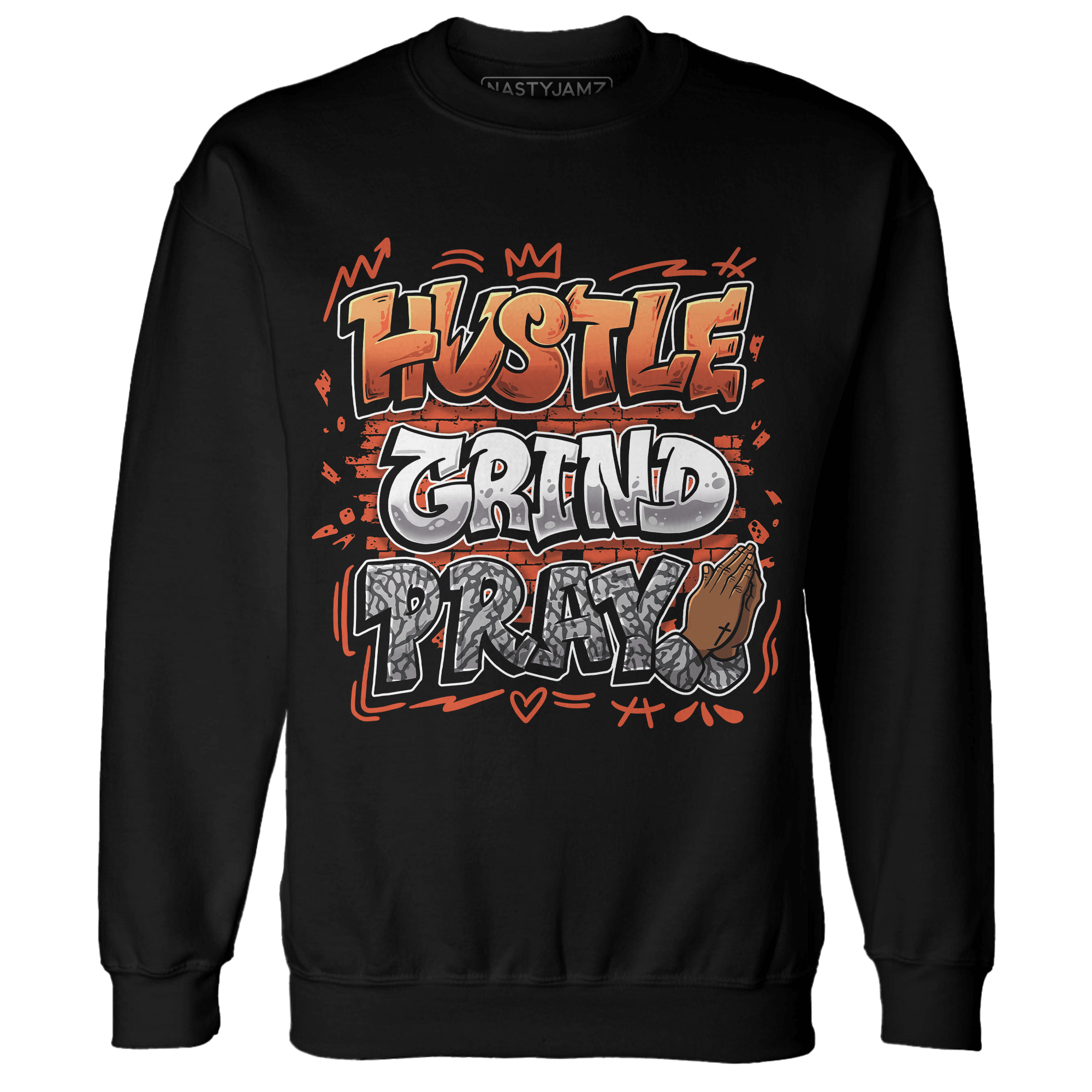 Georgia Peach 3s Sweatshirt Match Hustle Grind Pray - NastyJamz