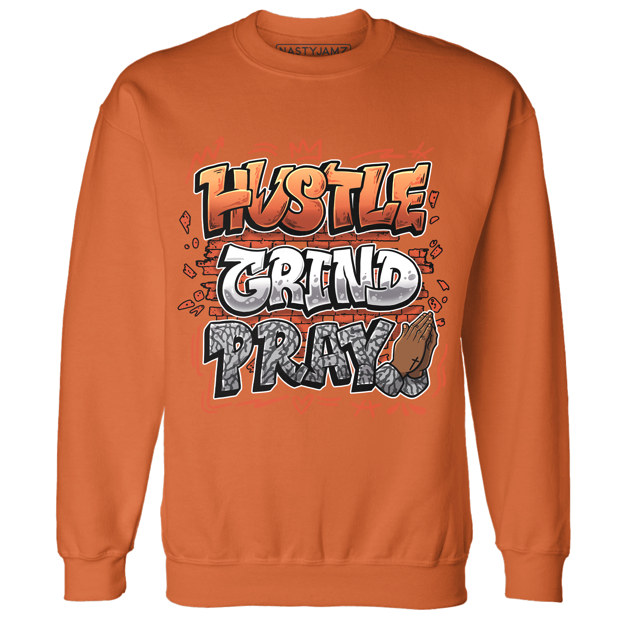 Georgia Peach 3s Sweatshirt Match Hustle Grind Pray - NastyJamz