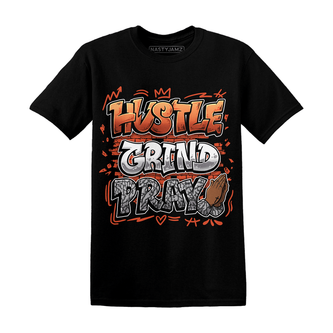 Georgia Peach 3s T Shirt Match Hustle Grind Pray - NastyJamz