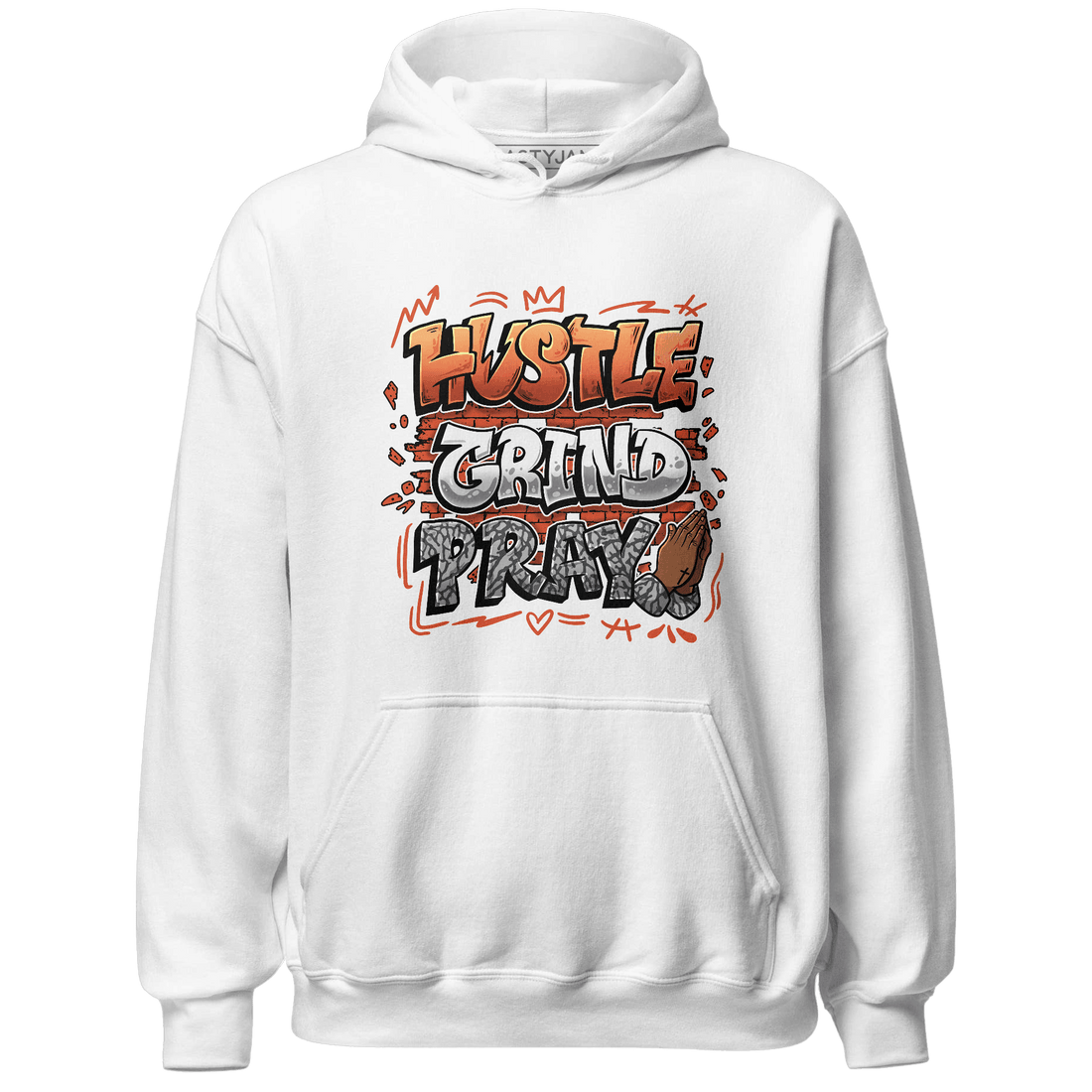 Georgia Peach 3s Hoodie Match Hustle Grind Pray - NastyJamz