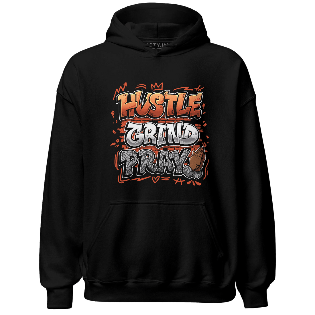 Georgia Peach 3s Hoodie Match Hustle Grind Pray - NastyJamz