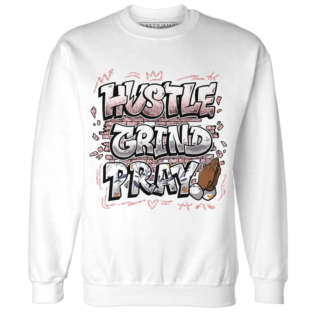 Red Stardust 3s Sweatshirt Match Hustle Grind Pray - NastyJamz