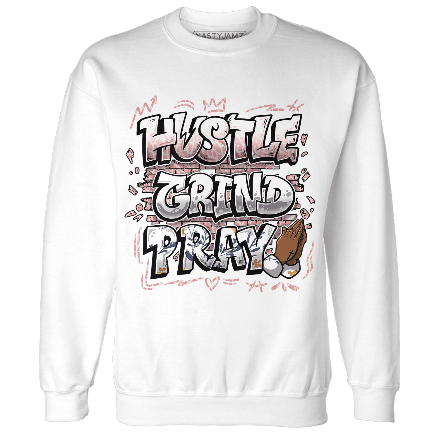 Red Stardust 3s Sweatshirt Match Hustle Grind Pray - NastyJamz