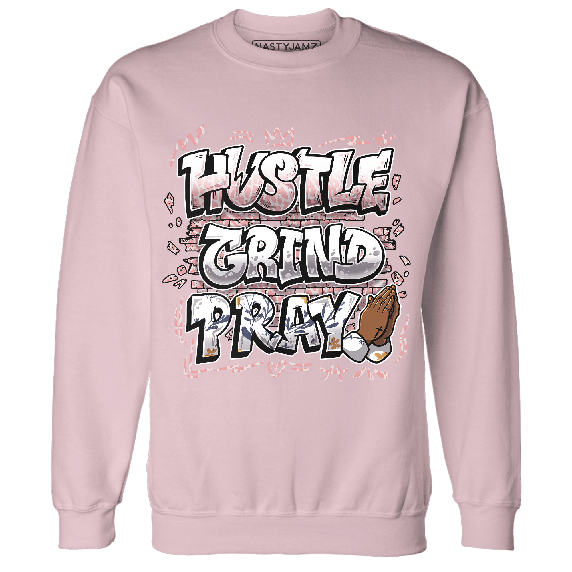 Red Stardust 3s Sweatshirt Match Hustle Grind Pray - NastyJamz