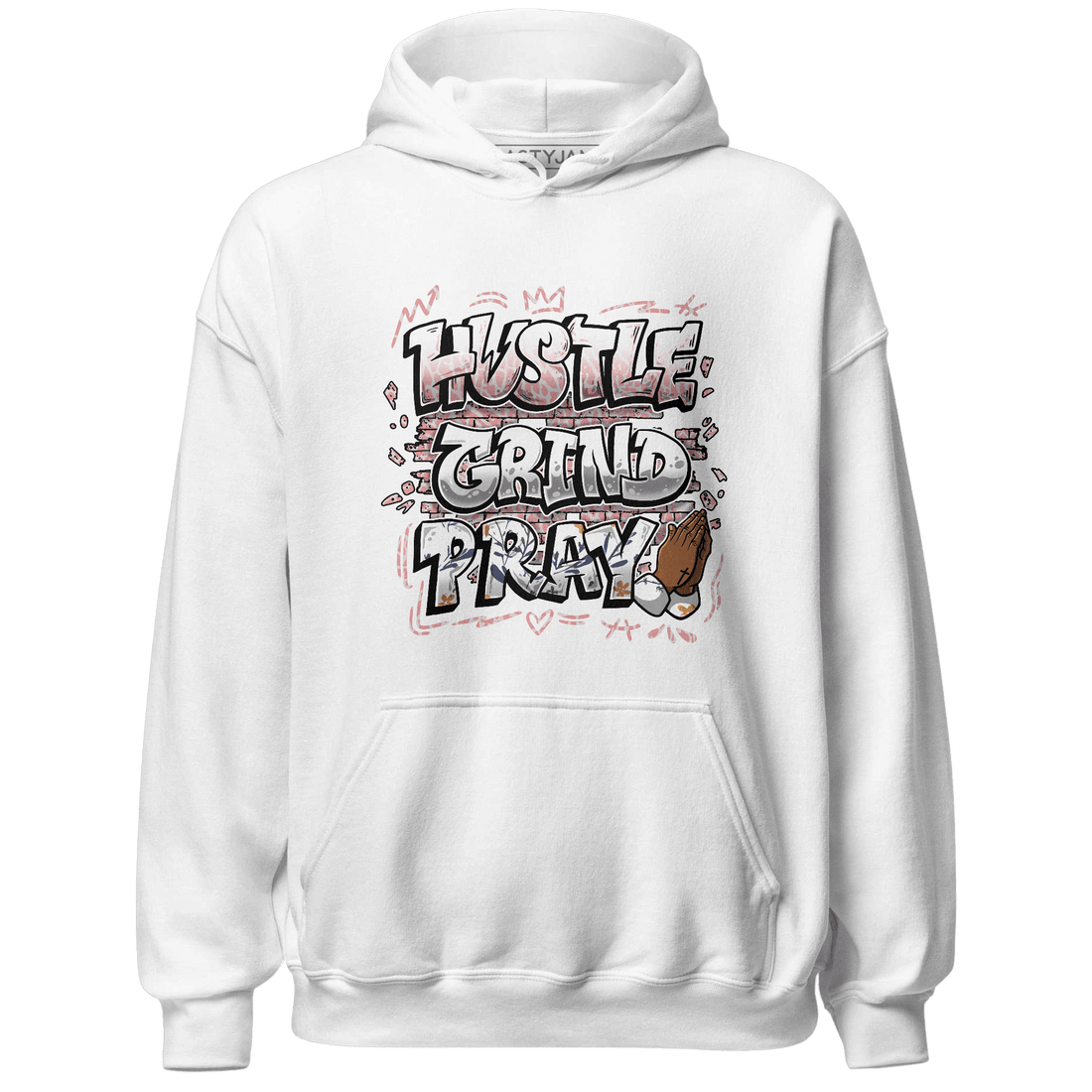 Red Stardust 3s Hoodie Match Hustle Grind Pray - NastyJamz