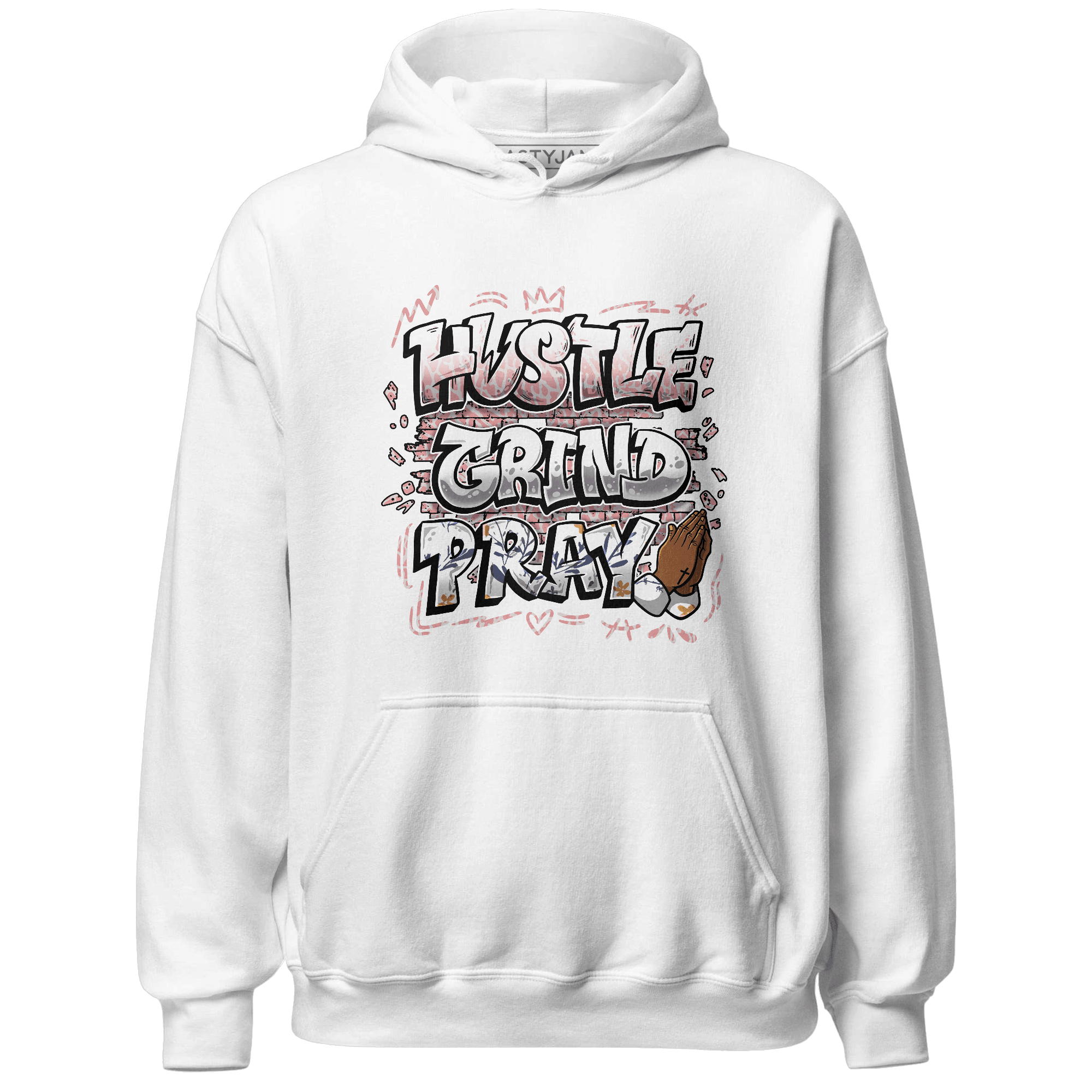 Red Stardust 3s Hoodie Match Hustle Grind Pray - NastyJamz