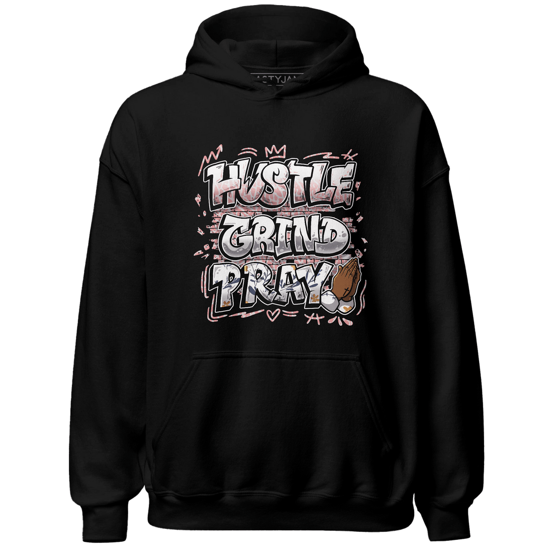 Red Stardust 3s Hoodie Match Hustle Grind Pray - NastyJamz