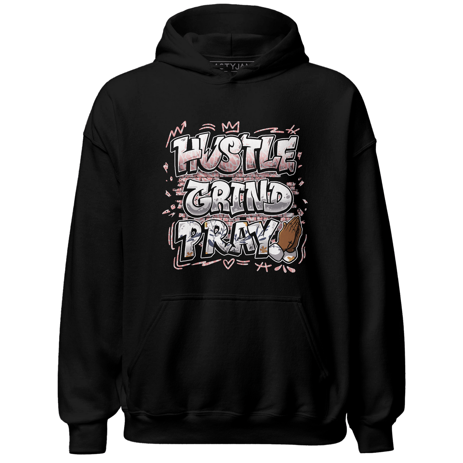 Red Stardust 3s Hoodie Match Hustle Grind Pray - NastyJamz