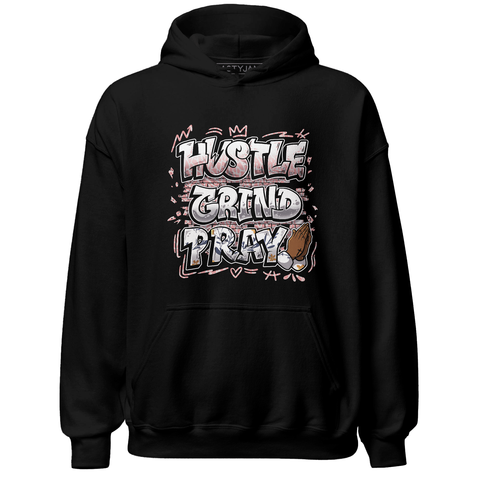 Red Stardust 3s Hoodie Match Hustle Grind Pray - NastyJamz