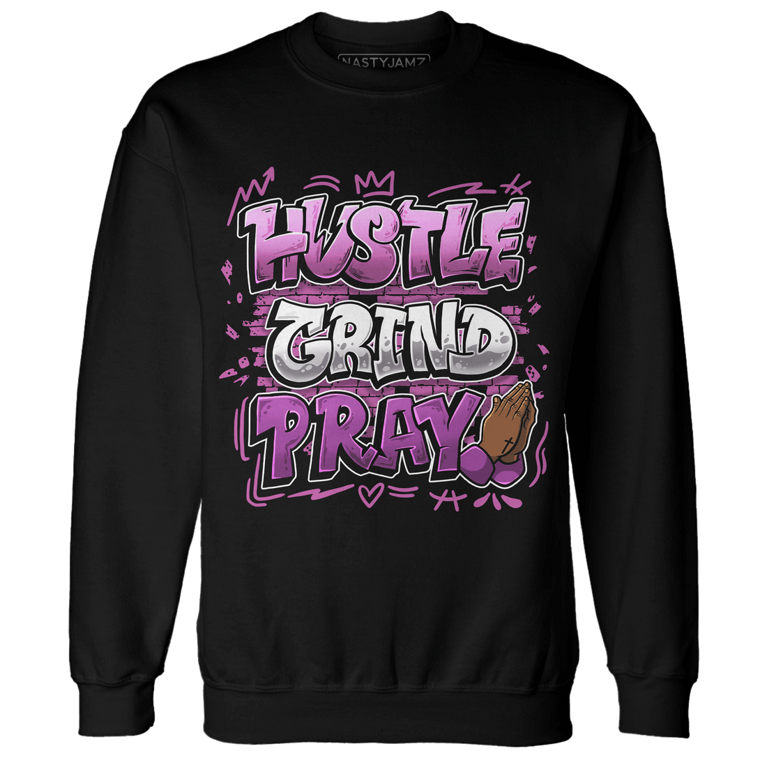 GS Hyper Violet 4s Sweatshirt Match Hustle Grind Pray - NastyJamz