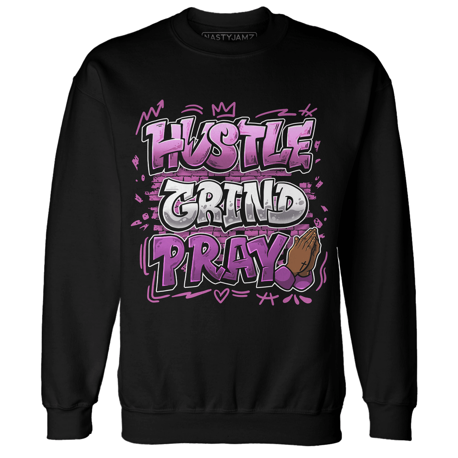 GS Hyper Violet 4s Sweatshirt Match Hustle Grind Pray - NastyJamz