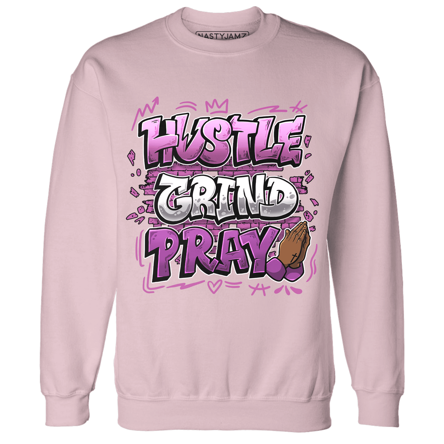 GS Hyper Violet 4s Sweatshirt Match Hustle Grind Pray - NastyJamz