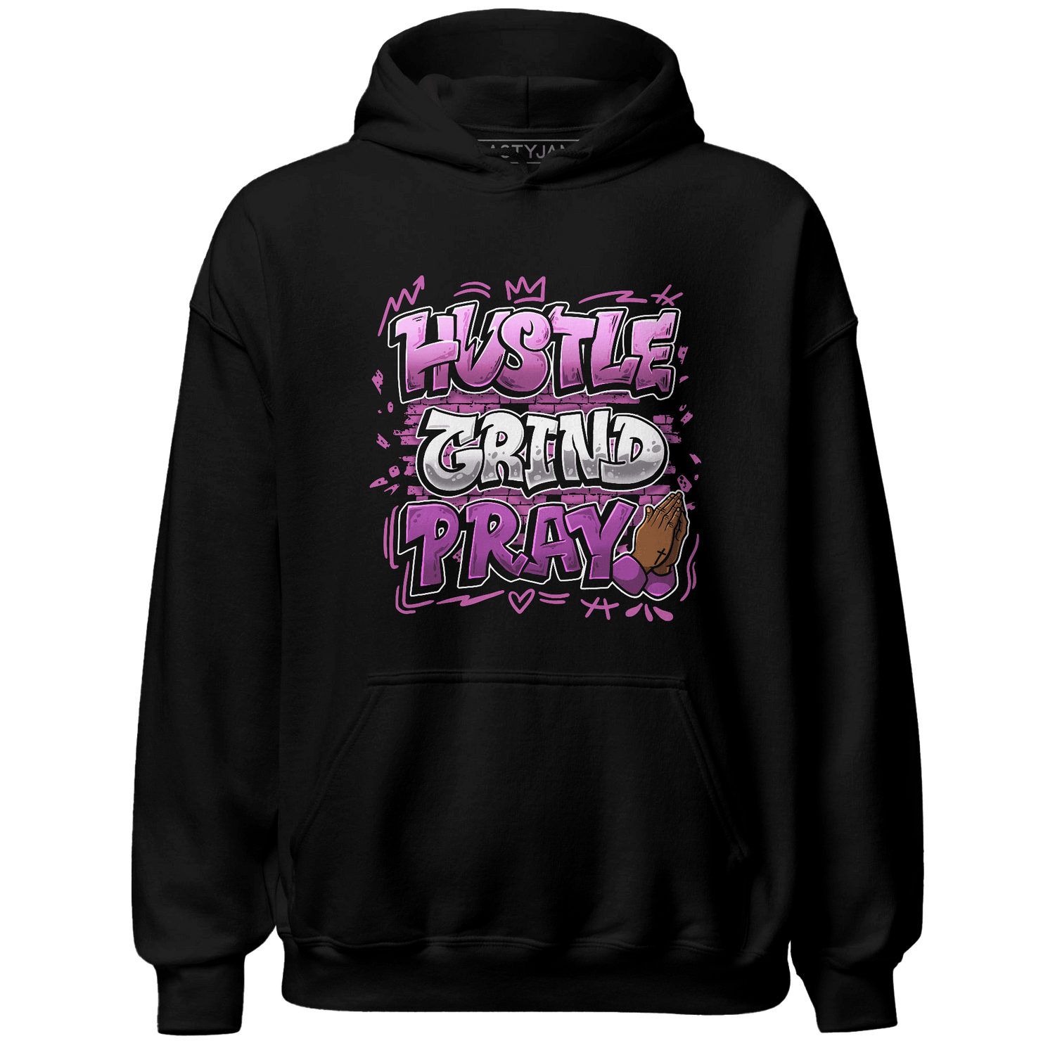 GS Hyper Violet 4s Hoodie Match Hustle Grind Pray - NastyJamz
